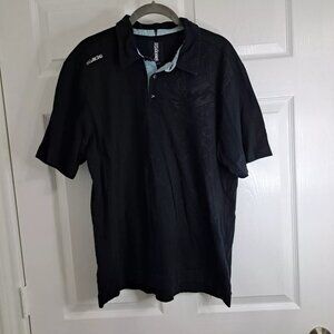 Billabong Polo Shirt Men's Large Black Collared Short Sleeve Embroidered Y2K